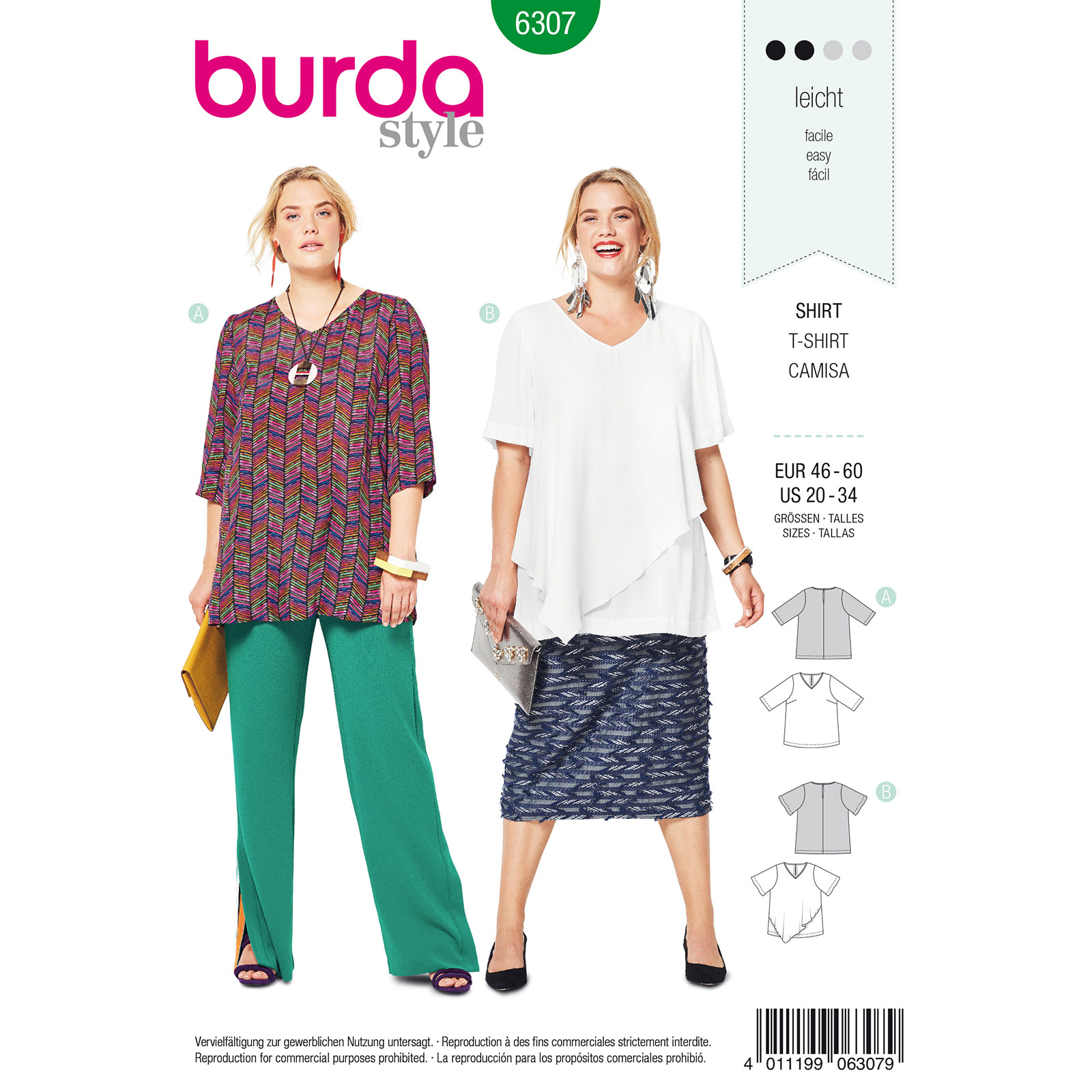 Burda patroon 6307 Shrit. Maat: 46-60 - STUK