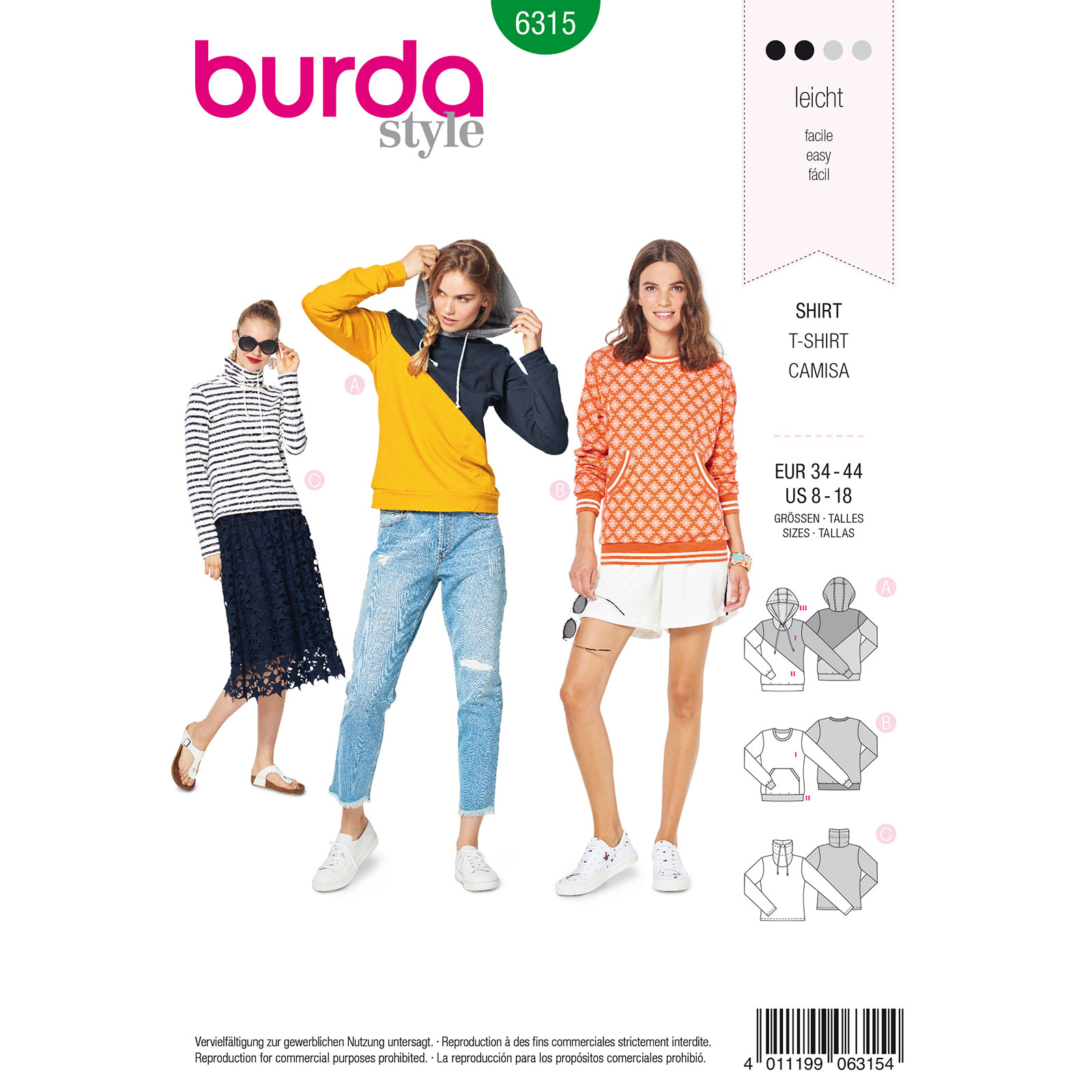 Burda patroon 6315 trui. Maat: 34-44 - STUK