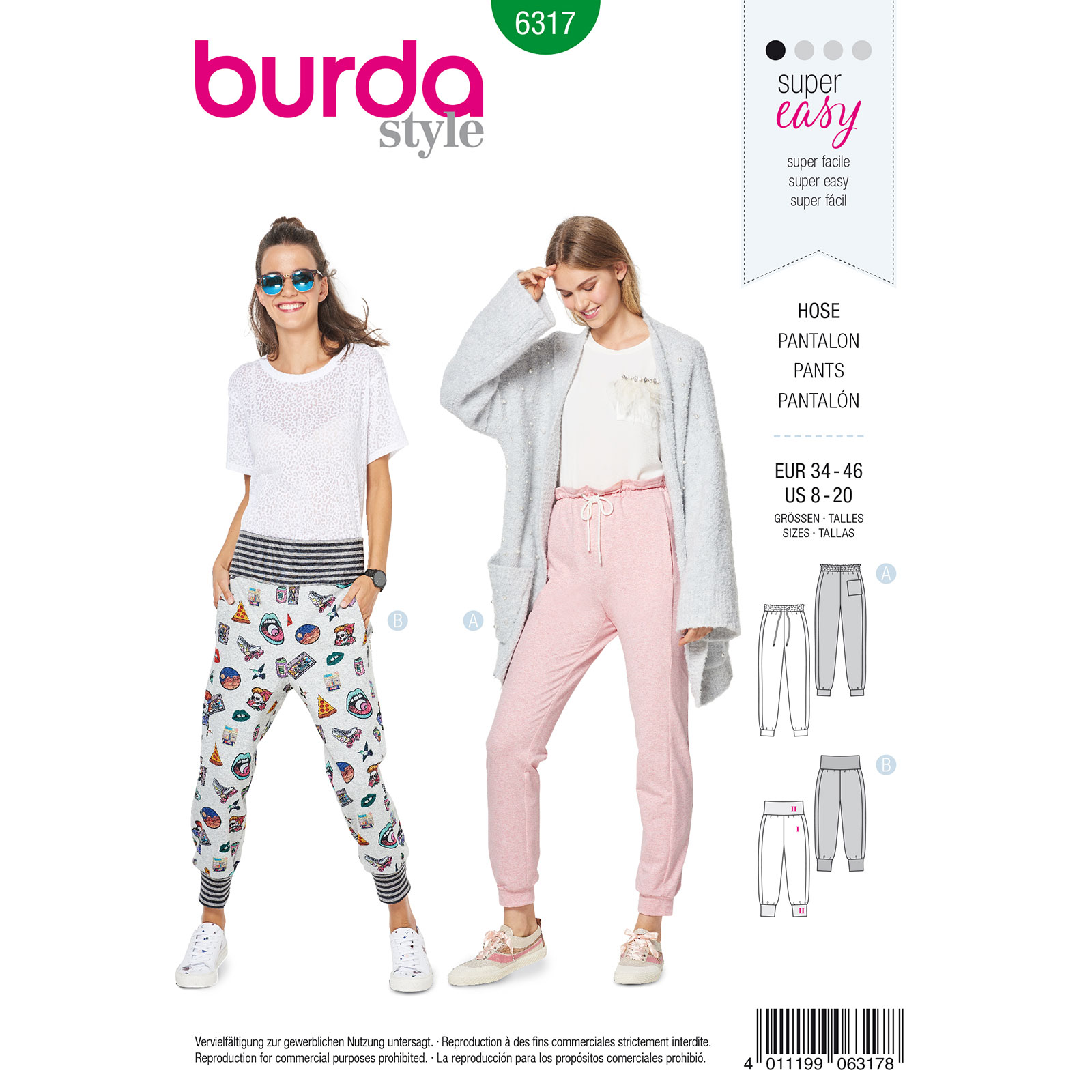 Burda patroon 6317 broek. Maat: 34-46 - STUK