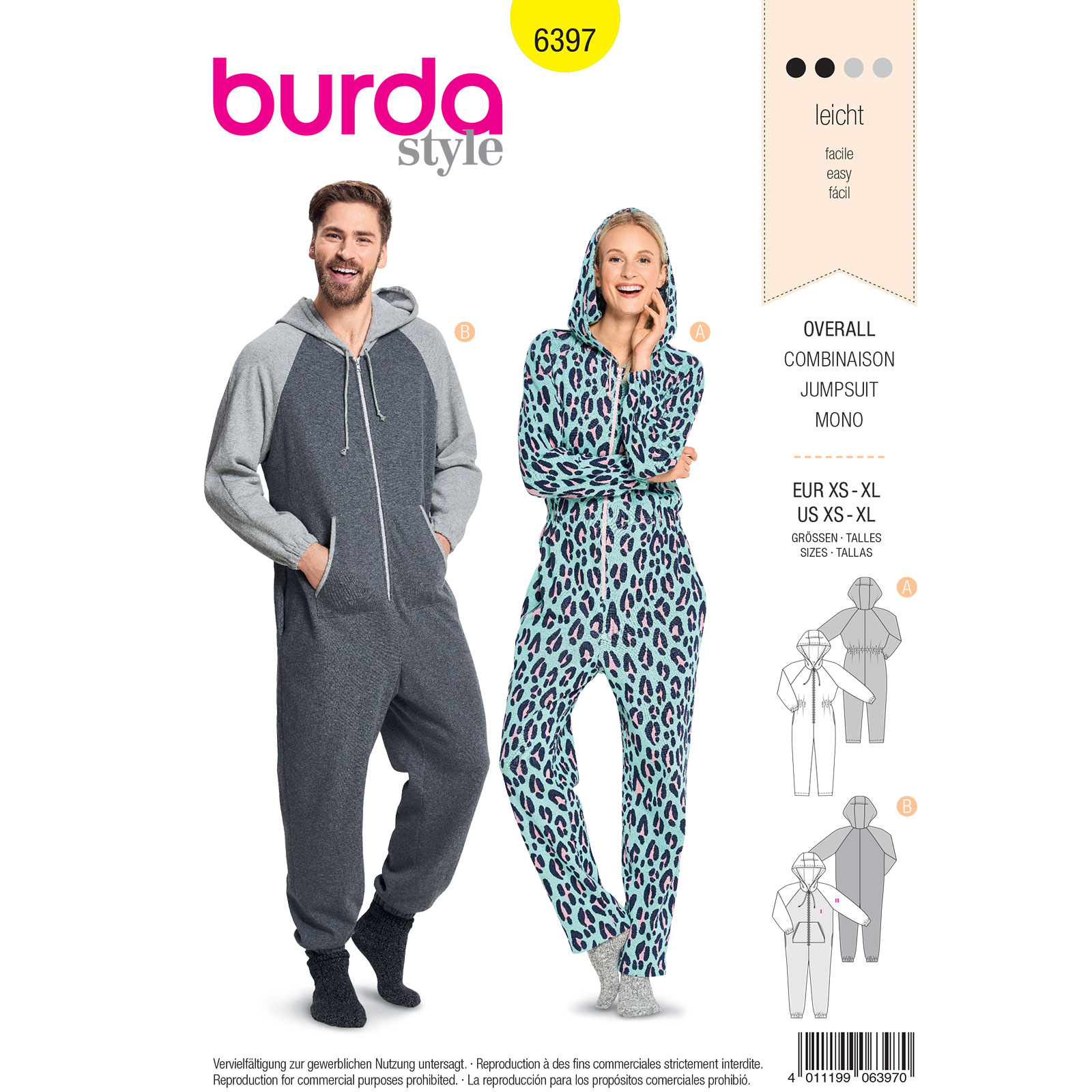 Burda patroon 6397 overalll. Maat: xs - xxl - STUK