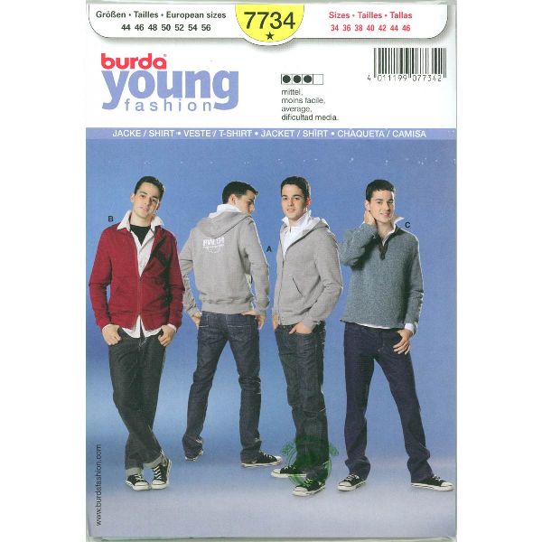 Burda patroon 7734 jas /. Maat: 44-56 - STUK