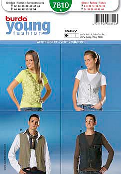 Burda patroon 7810 Vest. Maat: 32-44 / 44-54 - STUK