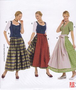 Burda patroon 7870 Dirndl jurkje. Maat: 38-56 - STUK