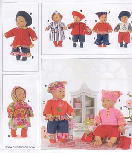 Burda patroon 7903 poppenkleertjes. Maat: one. Maat: - STUK