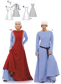 Burda patroon 7977 middeleeuwse jurk. Maat: 36-50 - STUK