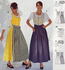 Burda patroon 8448 Dirndl jurkje. Maat: 38-54 - STUK
