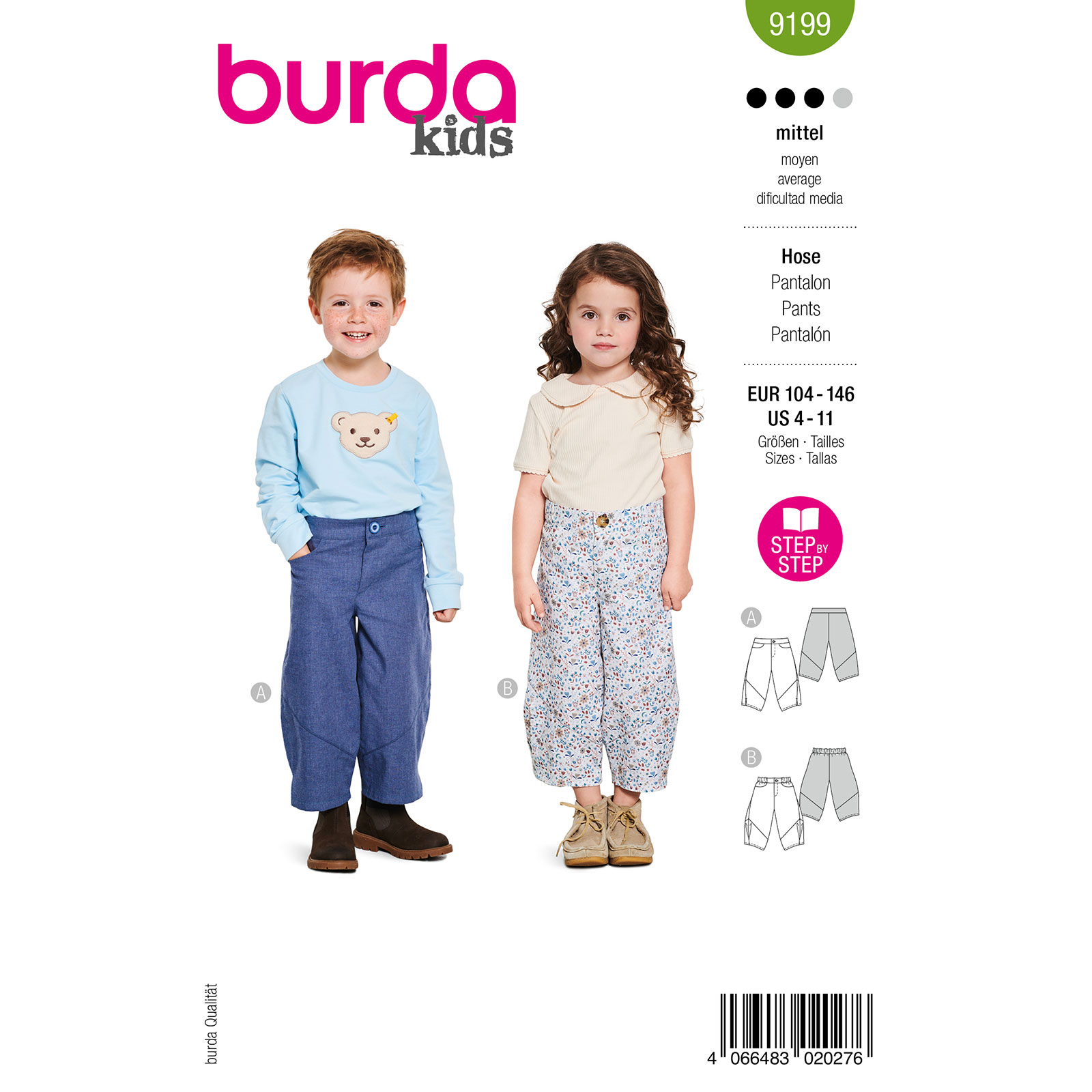 Burda naaipatroon 9199 groen - maat 104-146 - STUK