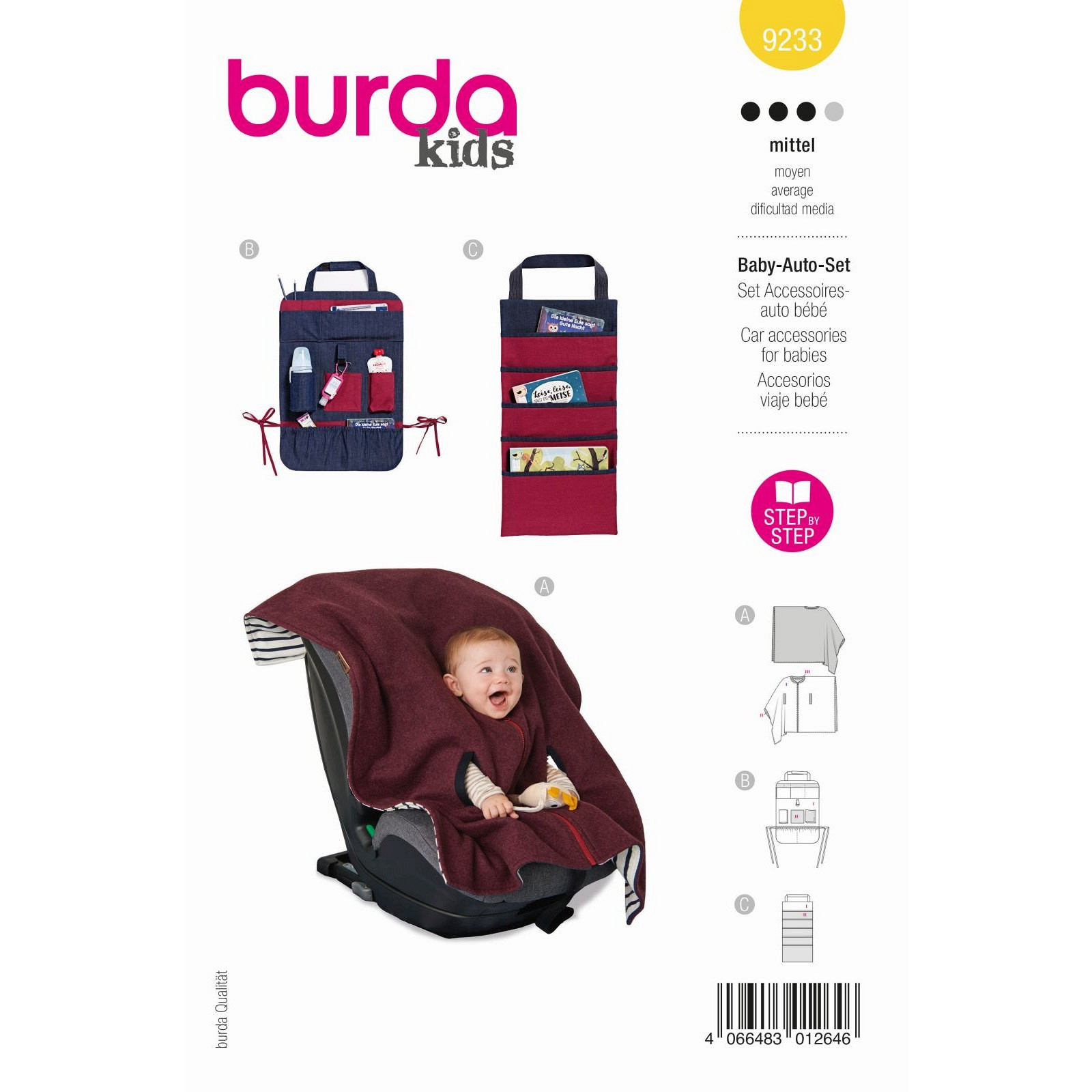 Burda naaipatroon 9233 geel - Baby accessoires - 1 maat - STUK