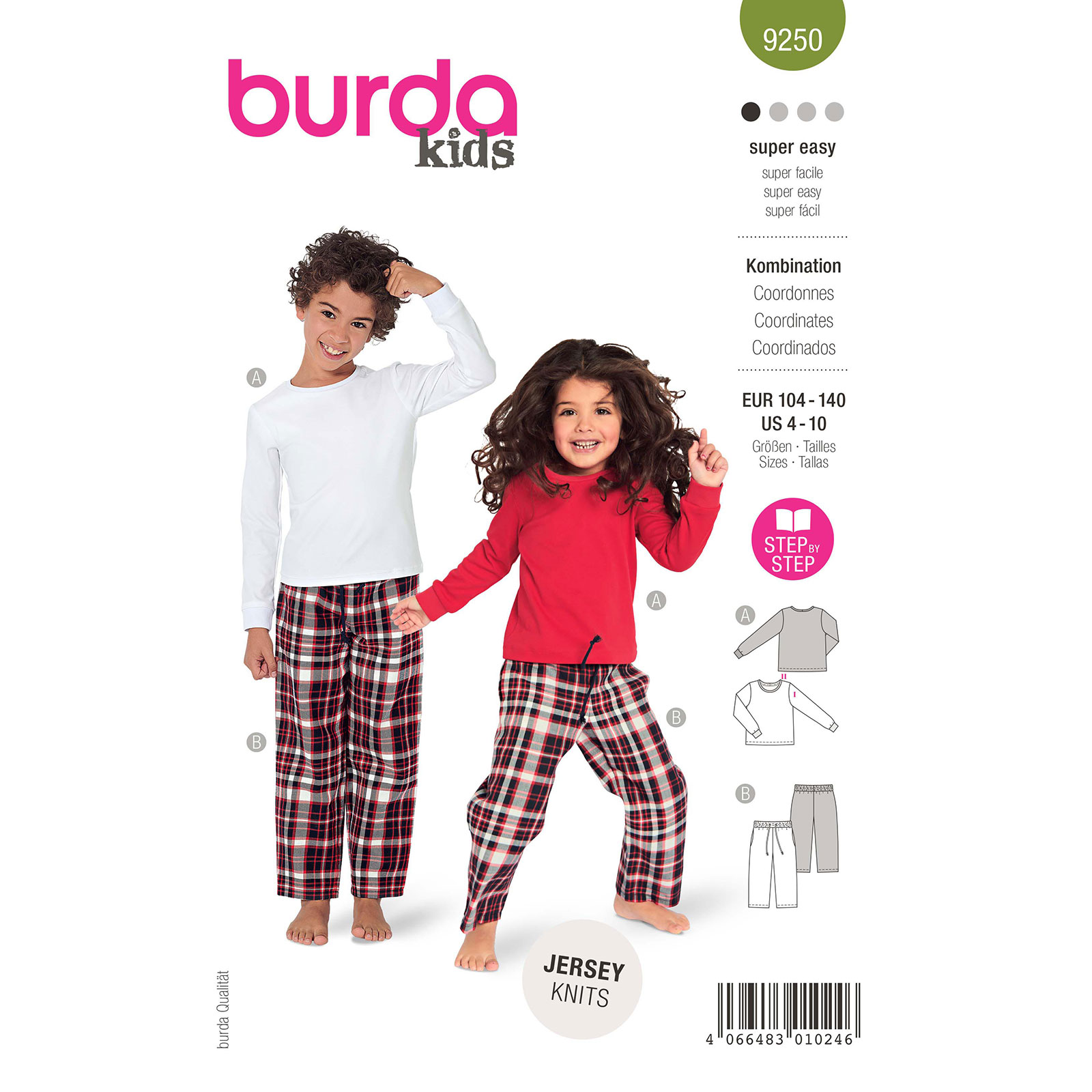 Burda naaipatroon 9250 groen - maat 104-140 - STUK