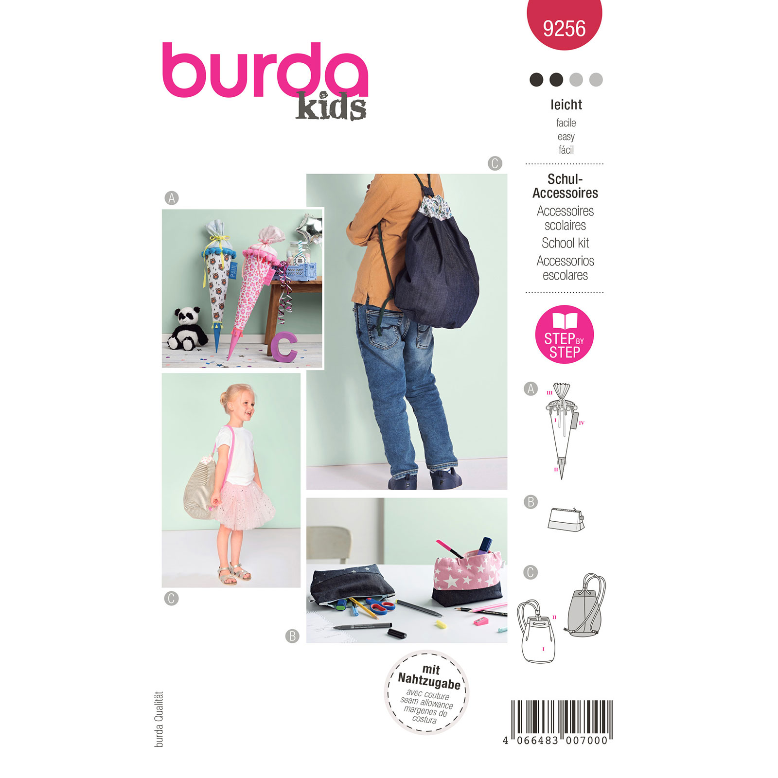 Burda naaipatroon 9256 rood - Etui/Gymtas - STUK