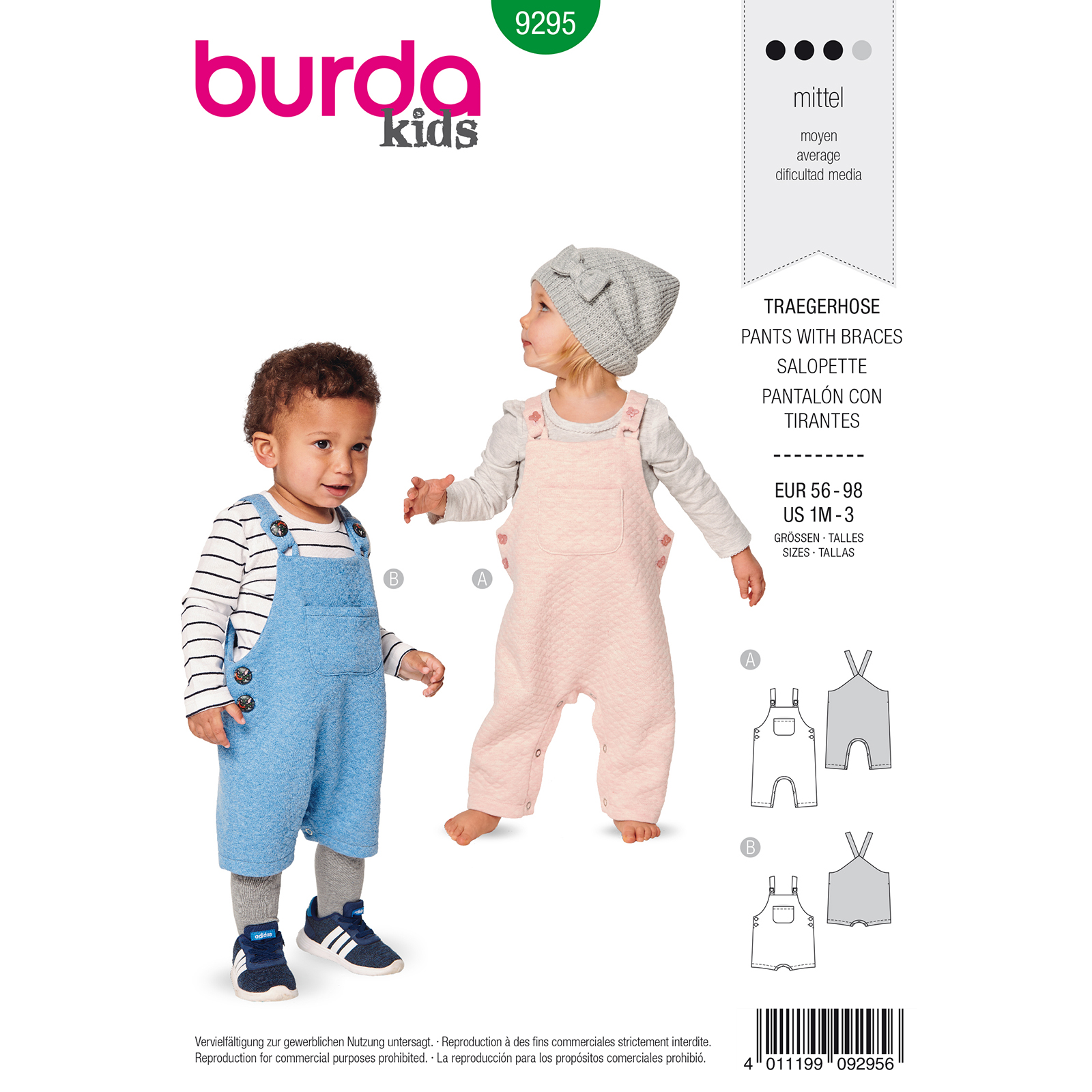 Burda patroon 9295 broek. Maat: 56-98 - STUK