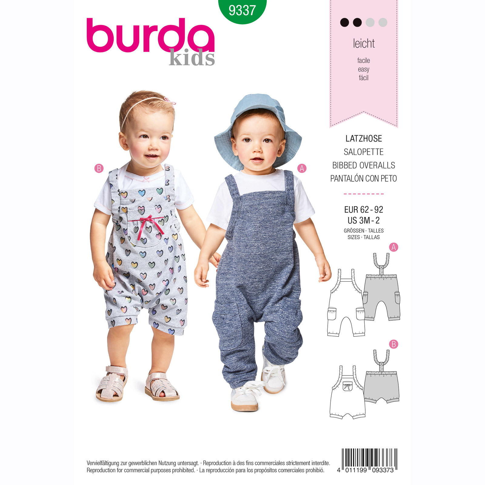 Burda patroon 9337 overall. Maat: 62-92 - STUK