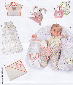 Burda patroon 9635 Babyartikelen. Maat: 62-86 - STUK