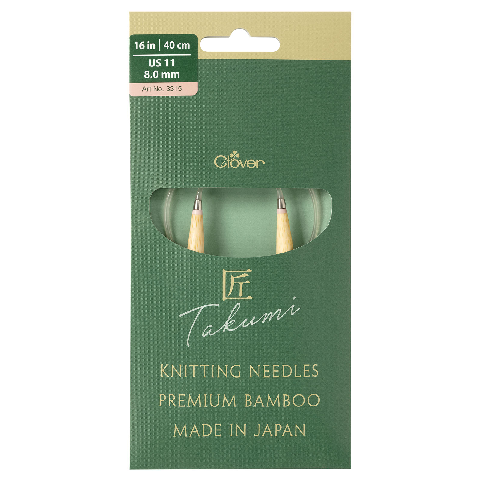 Clover 3315 Bamboo Rondbreinaalden PRO Takumi 40cm 8 mm - Kaart