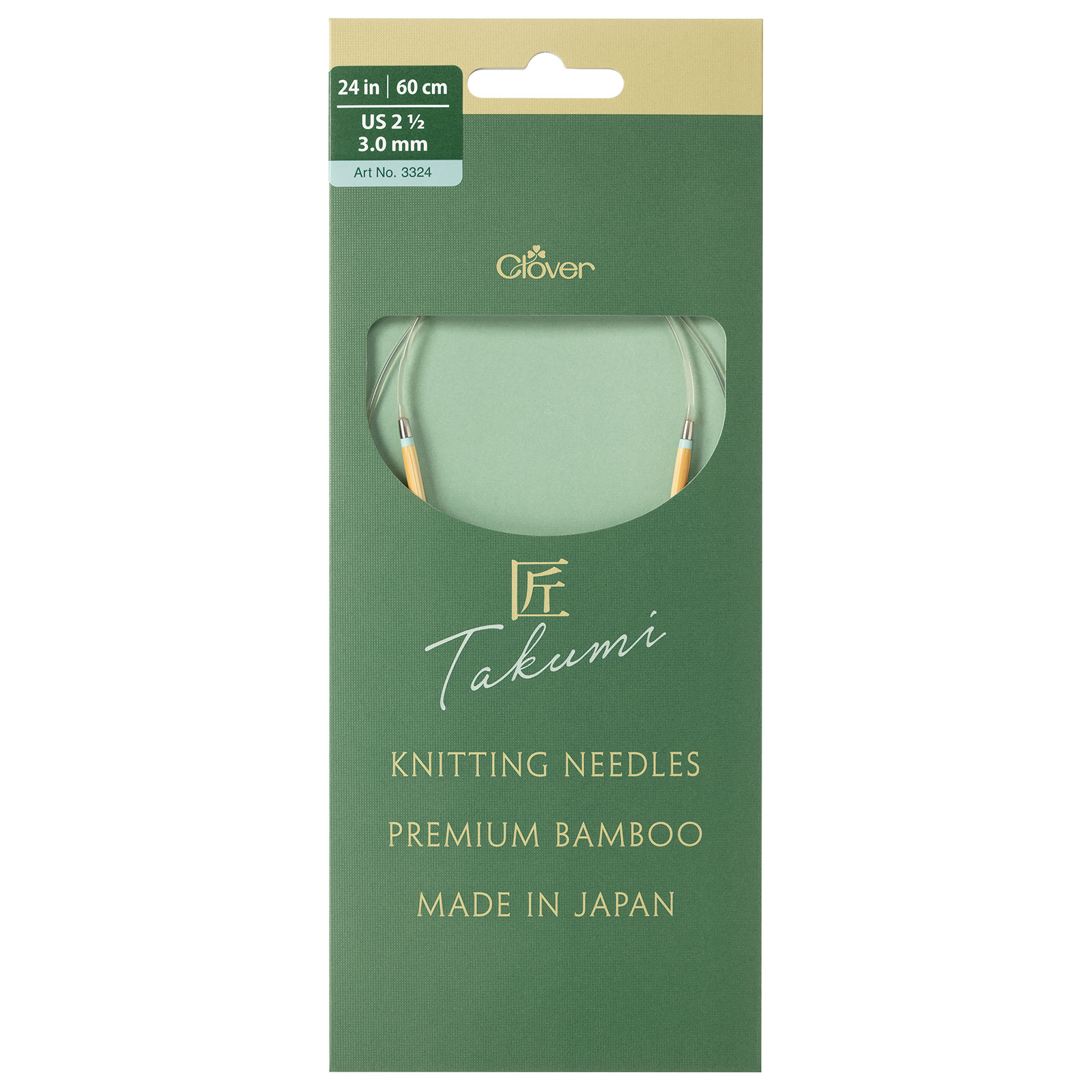 Clover 3324 Bamboo Rondbreinaalden PRO Takumi 60cm 3 mm - Kaart