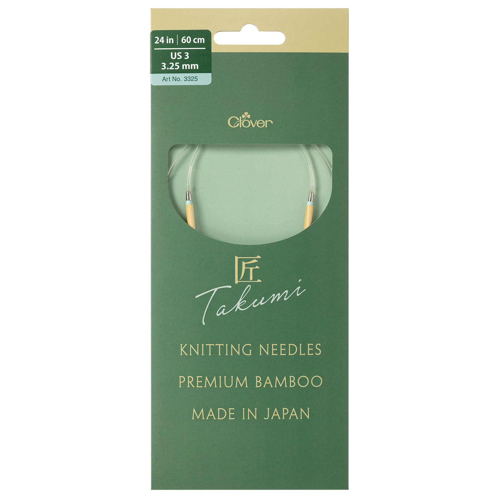Clover 3325 Bamboo Rondbreinaalden PRO Takumi 60cm 3,25 mm - Kaart