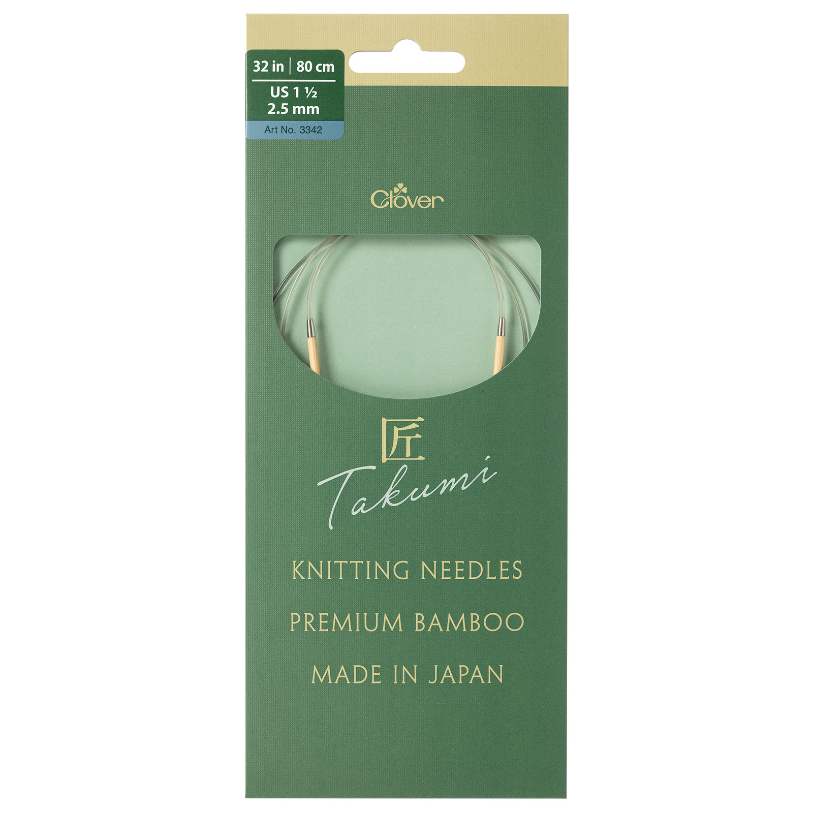 Clover 3342 Bamboo Rondbreinaalden PRO Takumi 80cm 2,5 mm - Kaart