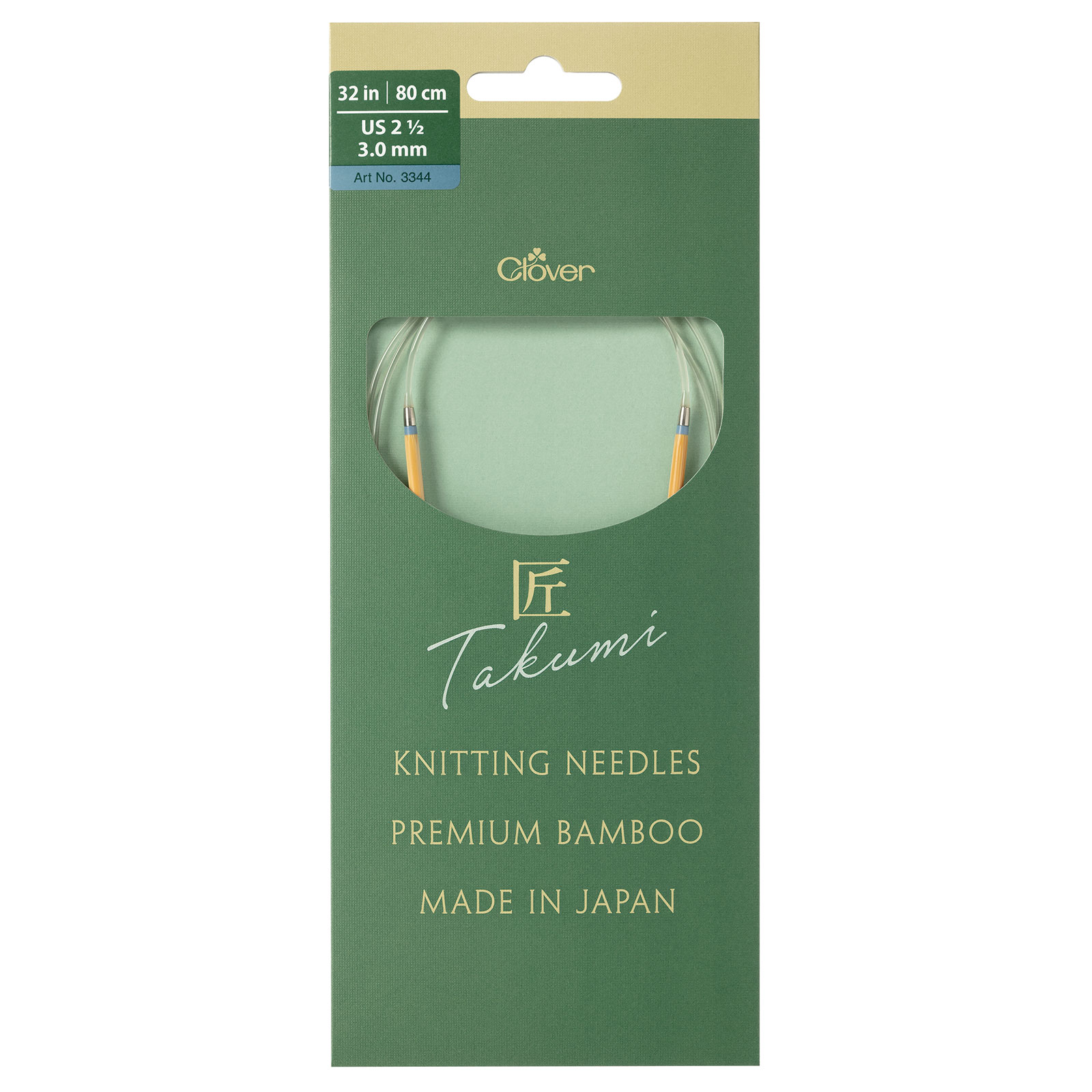 Clover 3344 Bamboo Rondbreinaalden PRO Takumi 80cm 3 mm - Kaart