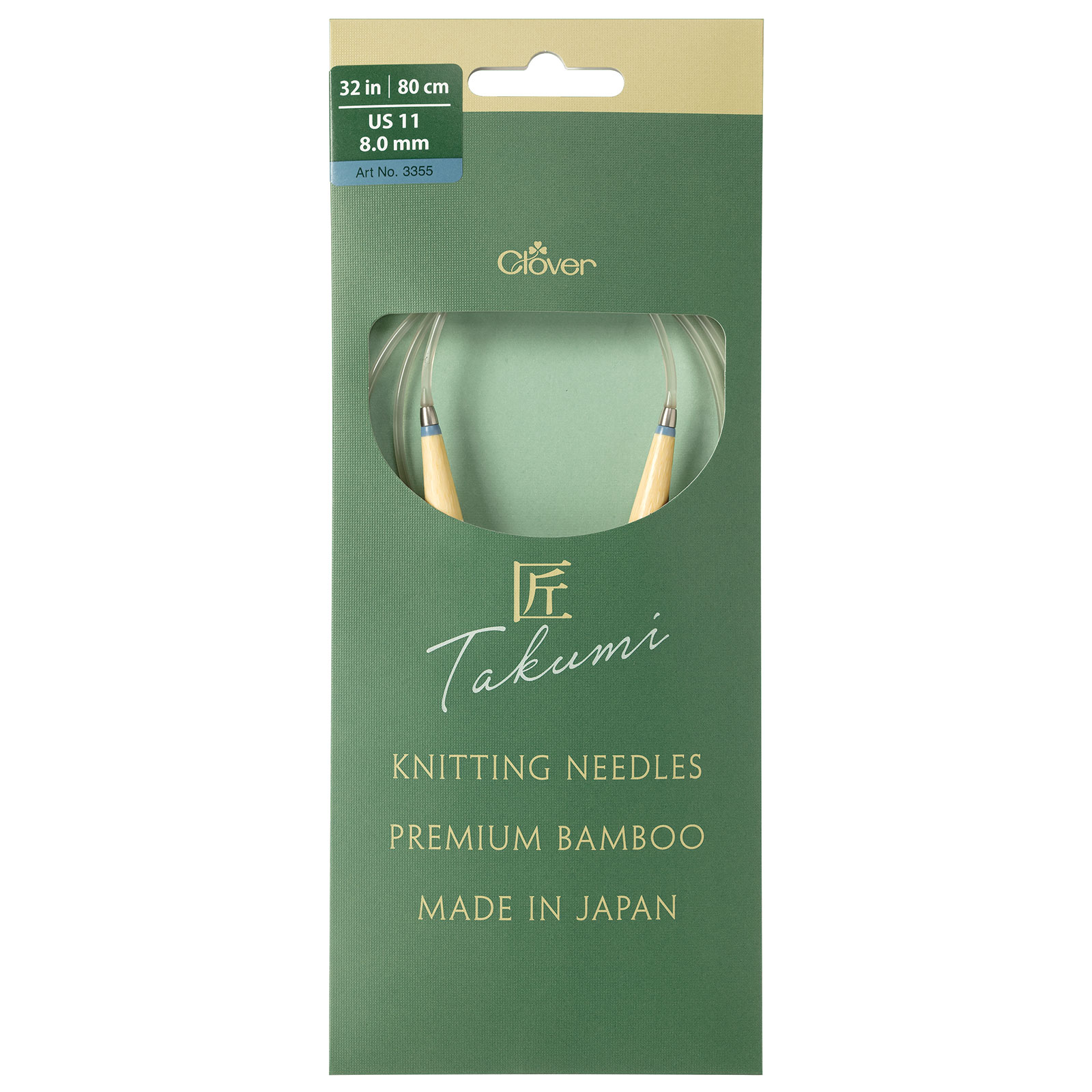 Clover 3355 Bamboo Rondbreinaalden PRO Takumi 80cm 8 mm - Kaart