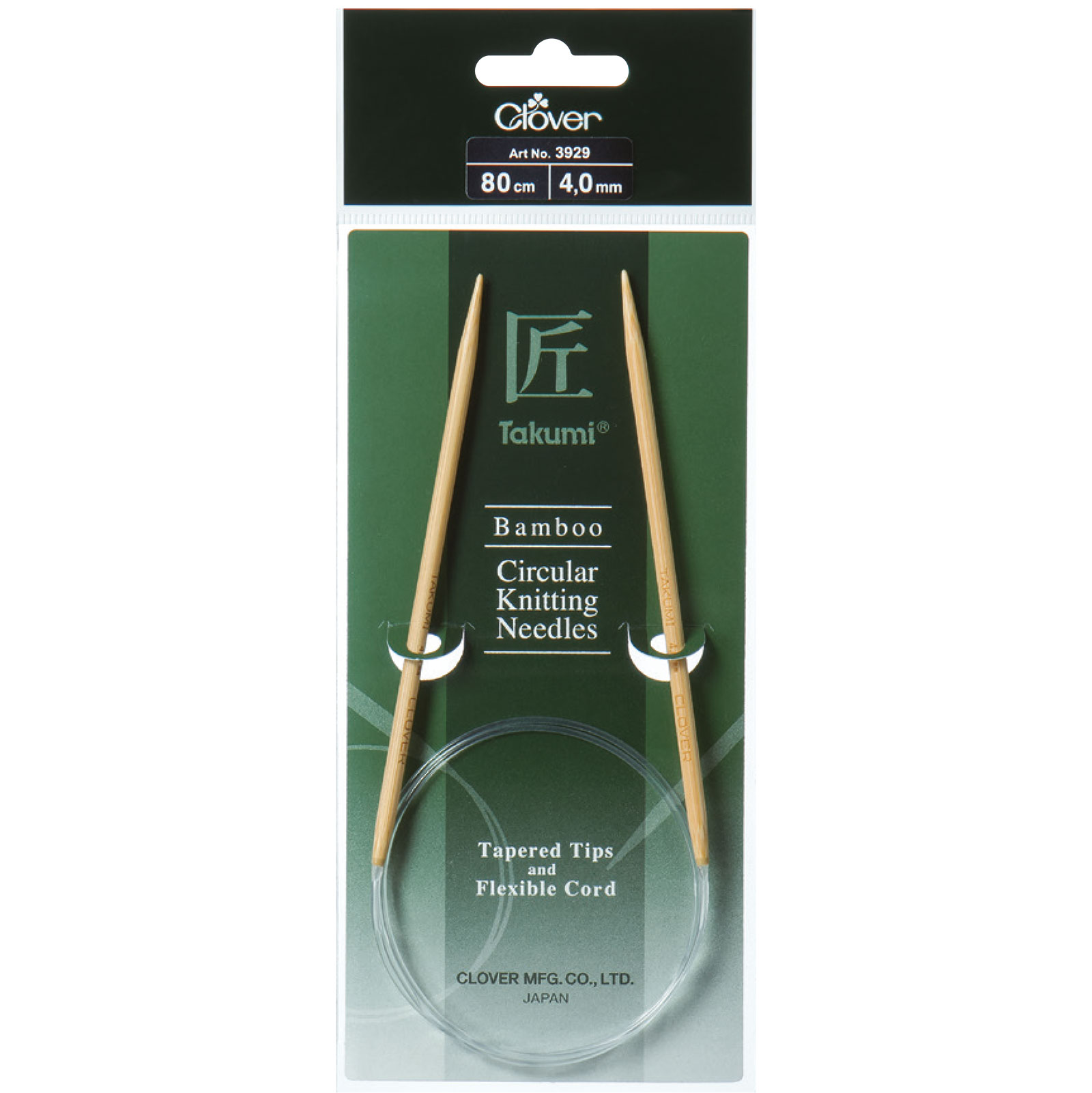 Clover 086.3937 Takumi Bamboo Circular Knitting Needles 80cm 9.00mm - Kaart