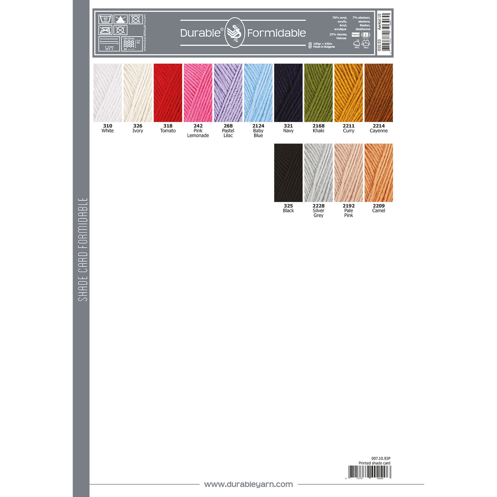 Kleurkaart print Durable Formidable 010.93 - STUK