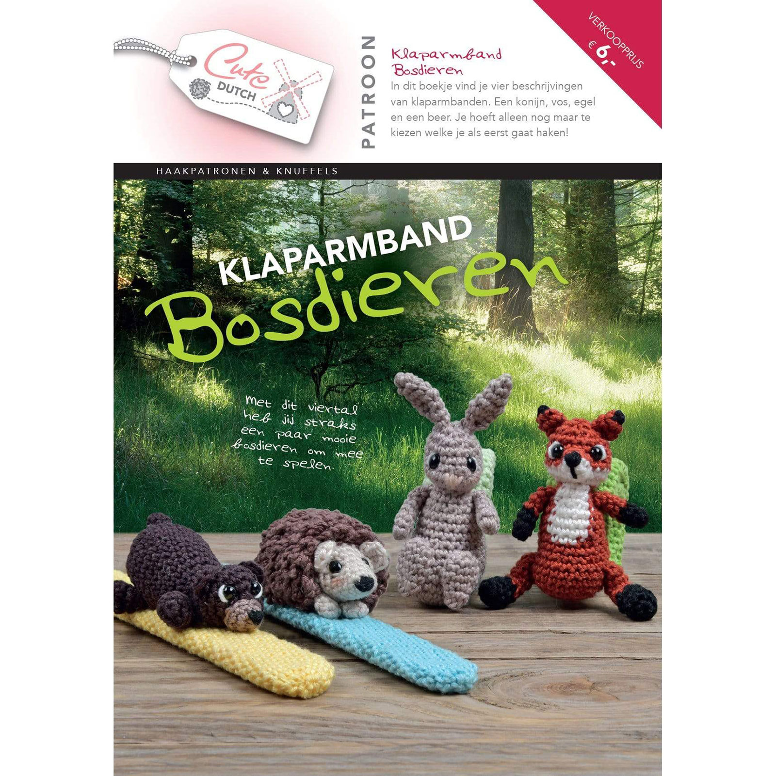 CuteDutch Patroonboekje Klaparmband Bosdieren - STUK