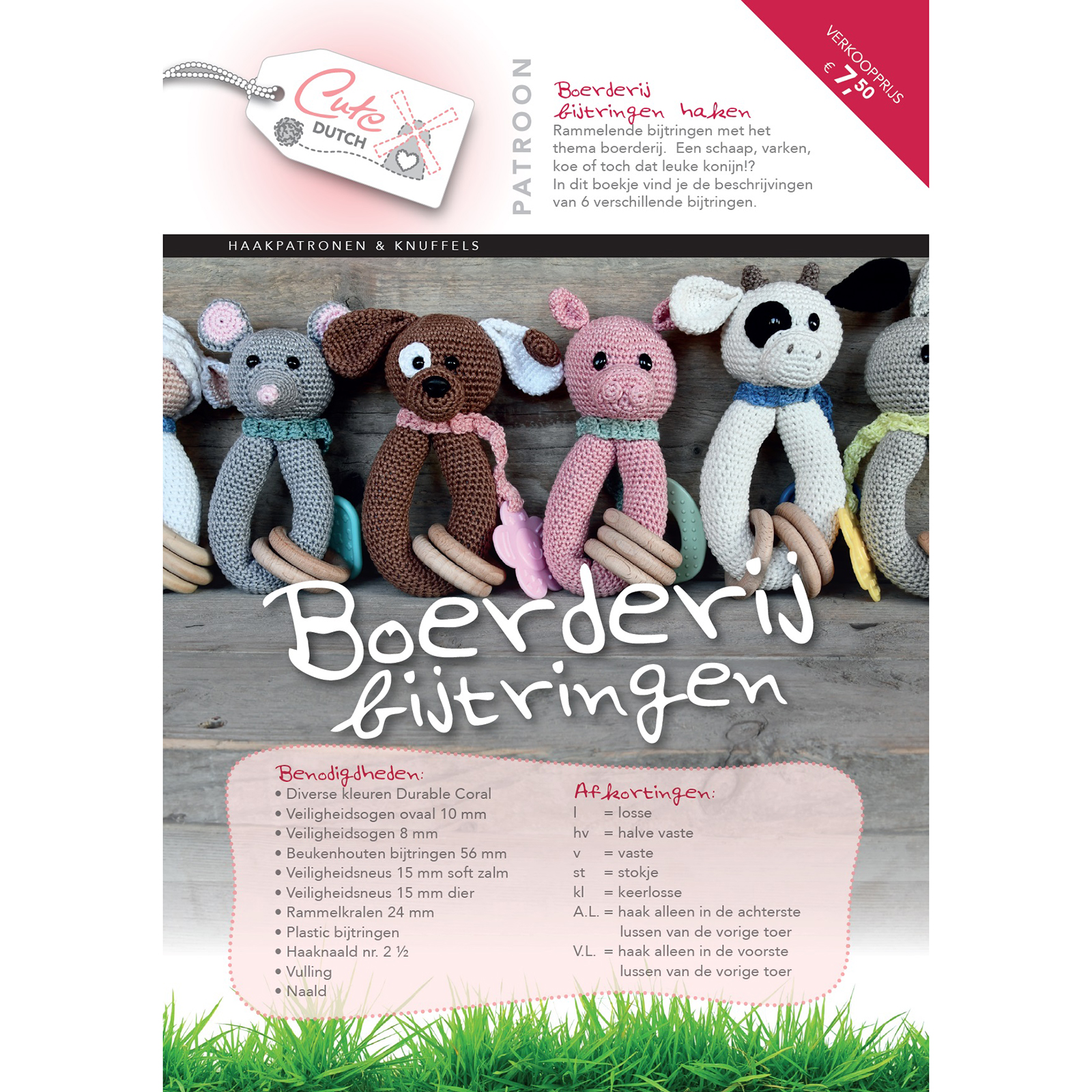 CuteDutch Patroonboekje Boerderij bijtringen haken - STUK