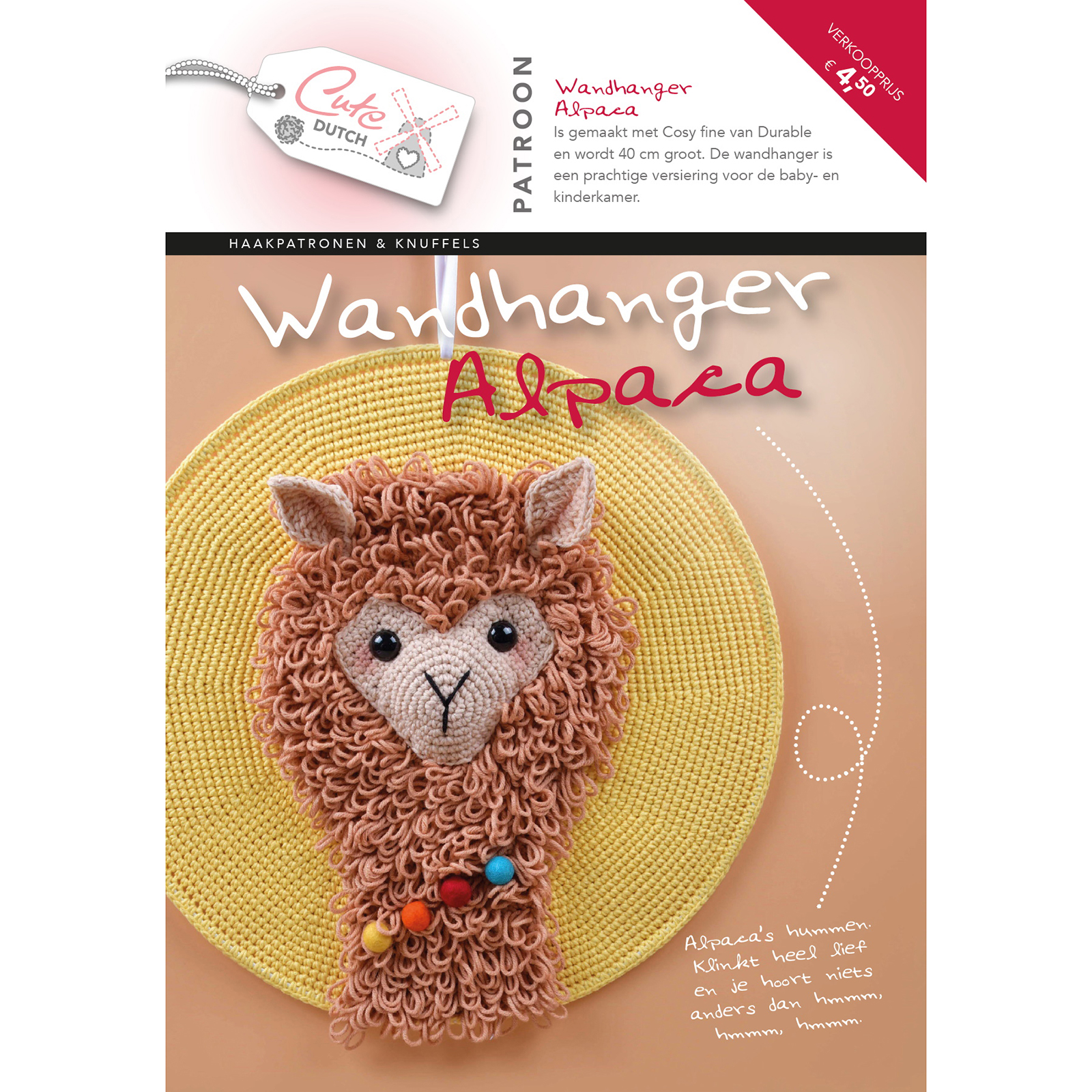 CuteDutch Patroonboekje Wandhanger Alpaca - STUK