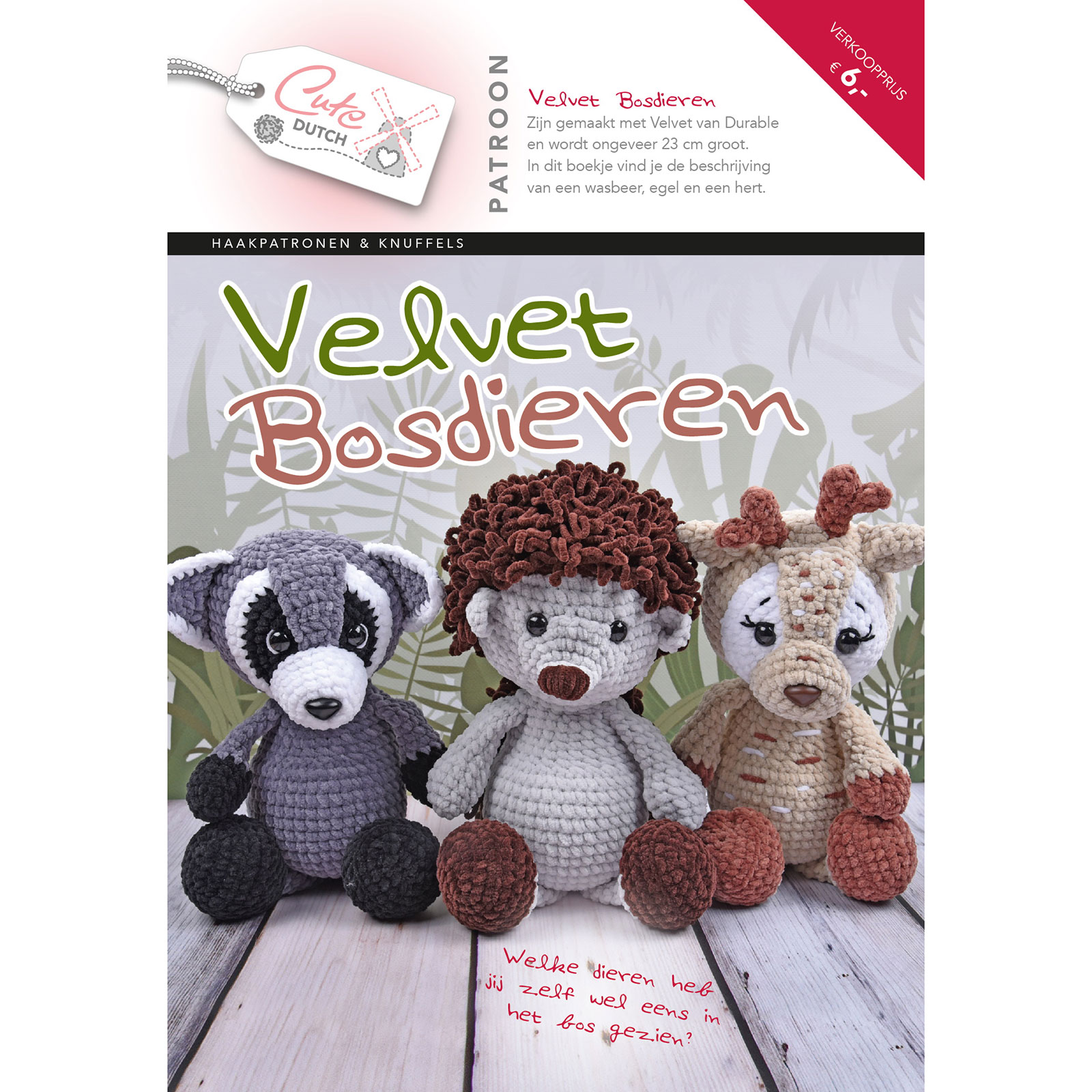 Cute DutchPatroonboekje Velvet Bosdieren. ISBN 9789083195605 - STUK