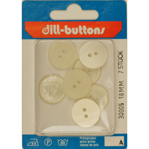 Dill 007.30005 Unigekleurde knopen 2 gaats 18 mm - Kaart