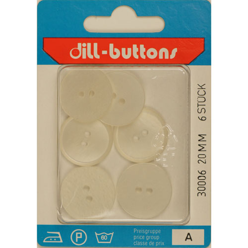 Dill 007.30006 Unigekleurde knopen 2 gaats 20 mm - Kaart