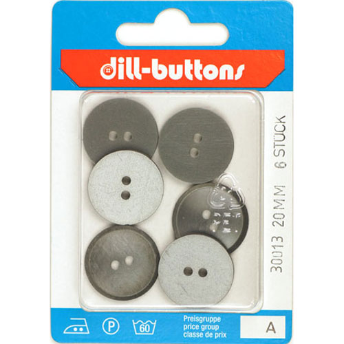 Dill 007.30013 Unigekleurde knopen 2 gaats 20 mm - Kaart