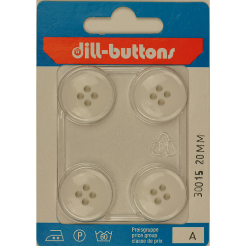 Dill 007.30015 Transparante knopen 4 gaats 20 mm - Kaart