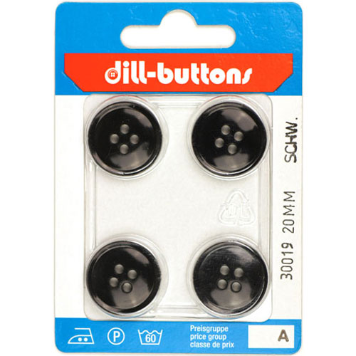 Dill 007.30019 Unigekleurde knopen 4 gaats 20 mm - Kaart