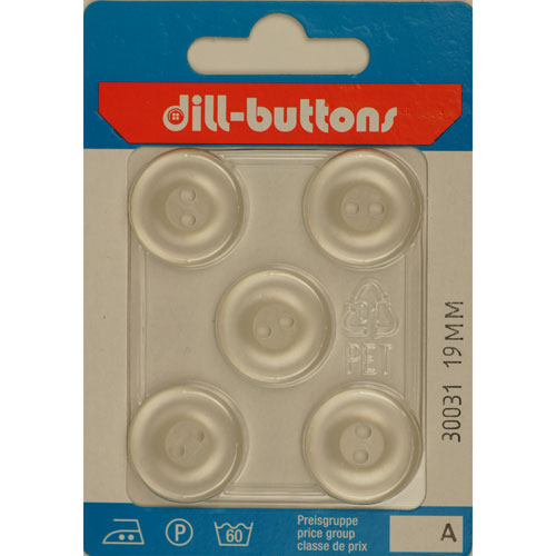 Dill 007.30031 Transparante knopen 2 gaats 19 mm - Kaart