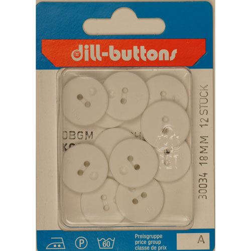 Dill 007.30034 Unigekleurde knopen 2 gaats 18 mm - Kaart
