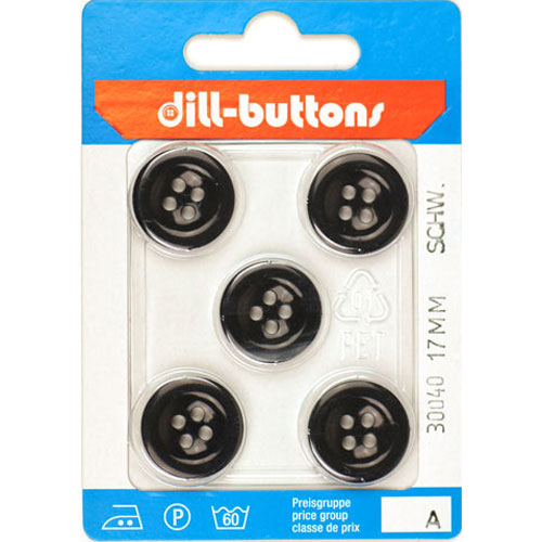 Dill 007.30040 Unigekleurde knopen 4 gaats 17 mm - Kaart