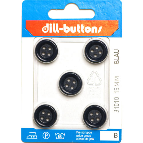 Dill 007.31010 Unigekleurde knopen 4 gaats 15 mm - Kaart
