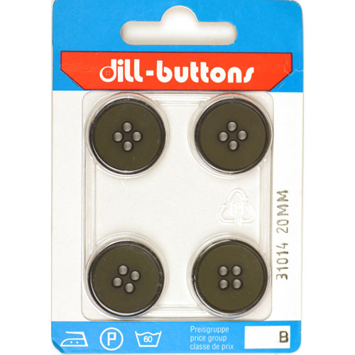 Dill 007.31014 Unigekleurde knopen 4 gaats 20 mm - Kaart