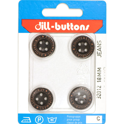 Dill 007.32012 Metalen knopen 4 gaats 18 mm - Kaart