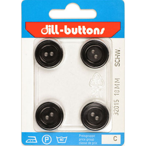 Dill 007.32015 Unigekleurde knopen 2 gaats 18 mm - Kaart