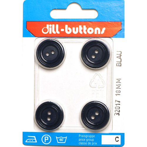Dill 007.32017 Unigekleurde knopen 2 gaats 18 mm - Kaart