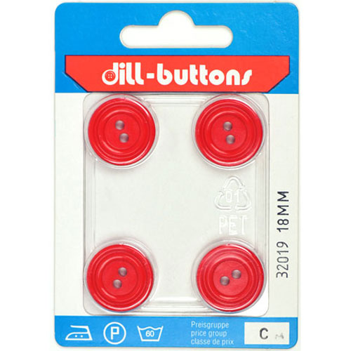 Dill 007.32019 Unigekleurde knopen 2 gaats 18 mm - Kaart