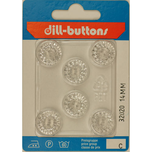 Dill 007.32020 Transparante knopen 2 gaats 14 mm - Kaart