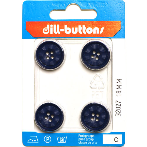 Dill 007.32027 Unigekleurde knopen 4 gaats 18 mm - Kaart