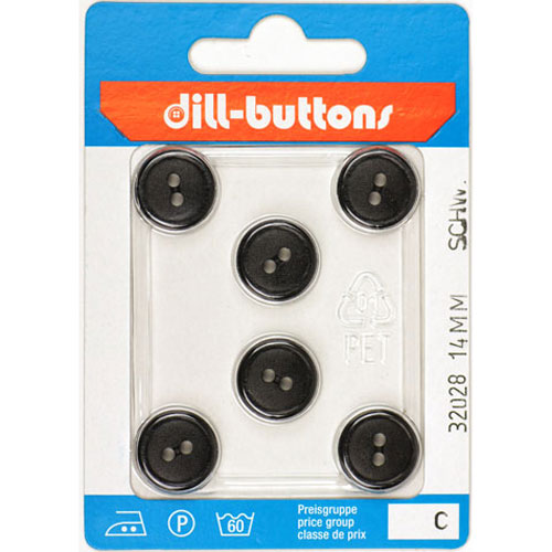 Dill 007.32028 Unigekleurde knopen 2 gaats 14 mm - Kaart