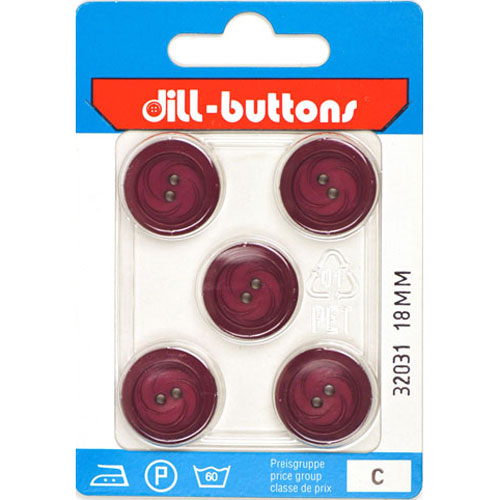 Dill 007.32031 Unigekleurde knopen 2 gaats 18 mm - Kaart