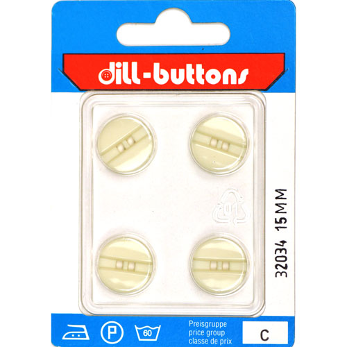 Dill 007.32034 Unigekleurde knopen 2 gaats 15 mm - Kaart