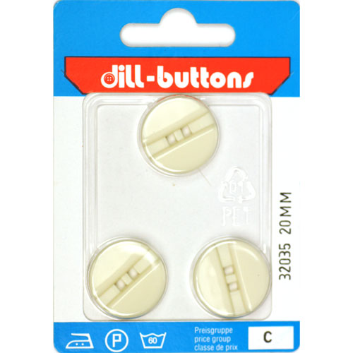 Dill 007.32035 Unigekleurde knopen 2 gaats 20 mm - Kaart