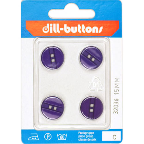 Dill 007.32036 Unigekleurde knopen 2 gaats 15 mm - Kaart